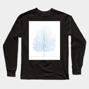 Winter Tree Charcoal Print Gift Long Sleeve T-Shirt